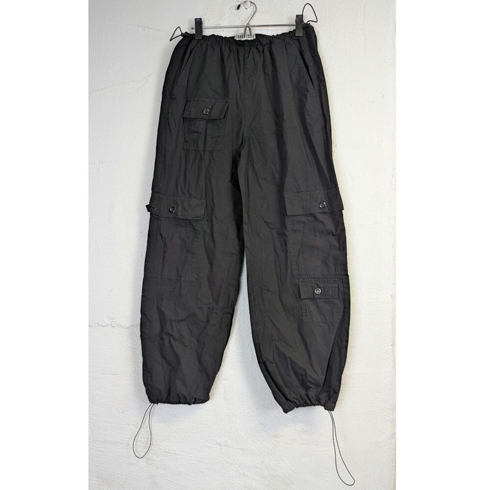 Disclosure Cargo Balloon Pants Black Gorpcore Rave Retro Adjustable Womens XL